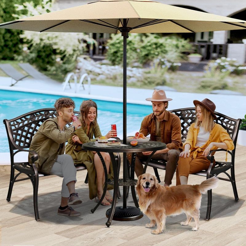 Elecohouse | 40" 2-Person Cast Aluminum Outdoor Garden Bench - Image 2