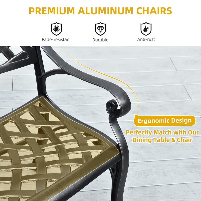 Elecohouse | 40" 2-Person Cast Aluminum Outdoor Garden Bench - Image 5